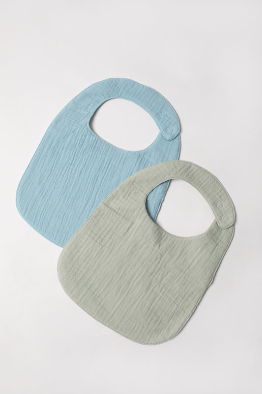 Organic Muslin Cotton Bibs (Pack of 2)